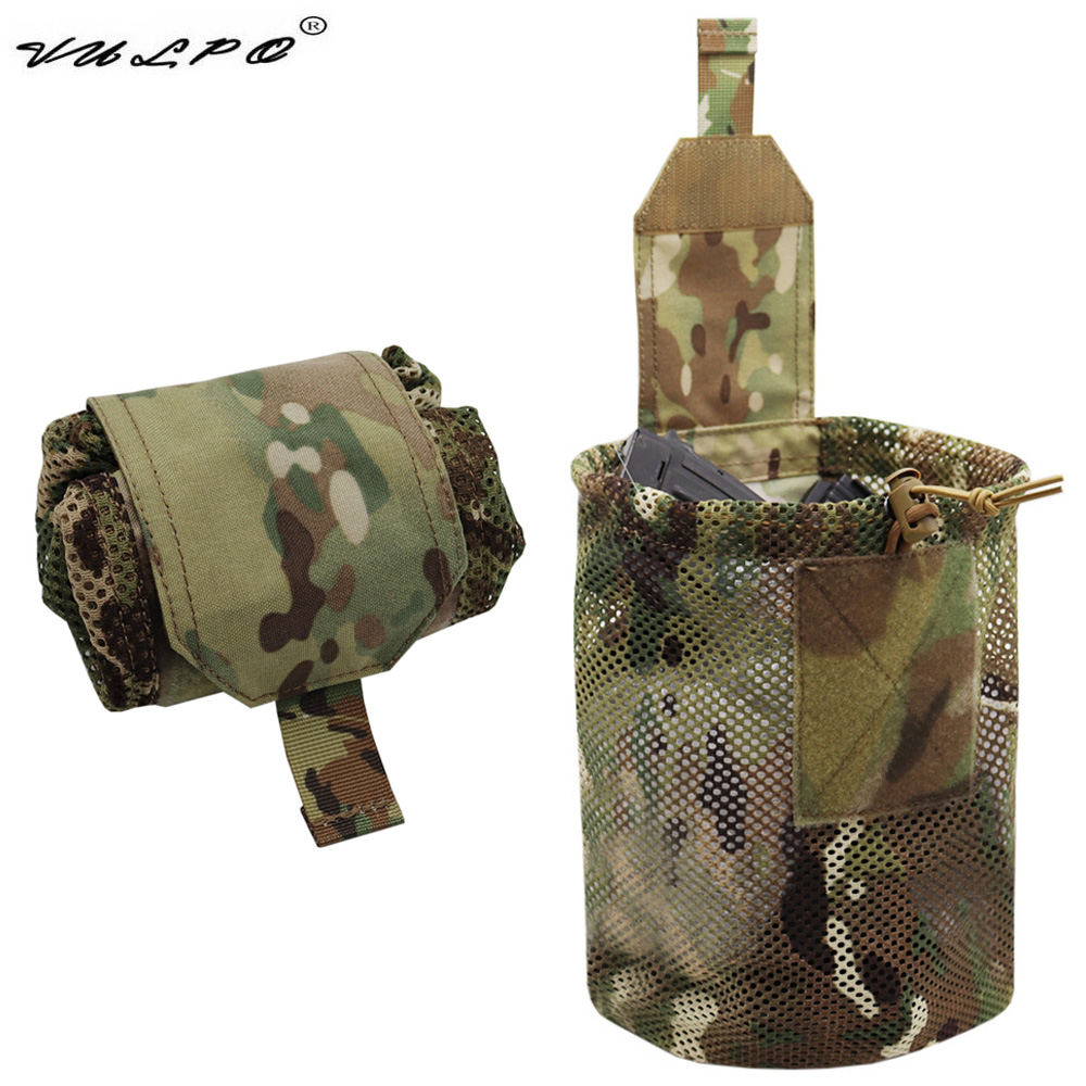 Tactical Dump Pouch Foldable Drop Bag - VULPO 500D 나일론 전술 메쉬 탄창
