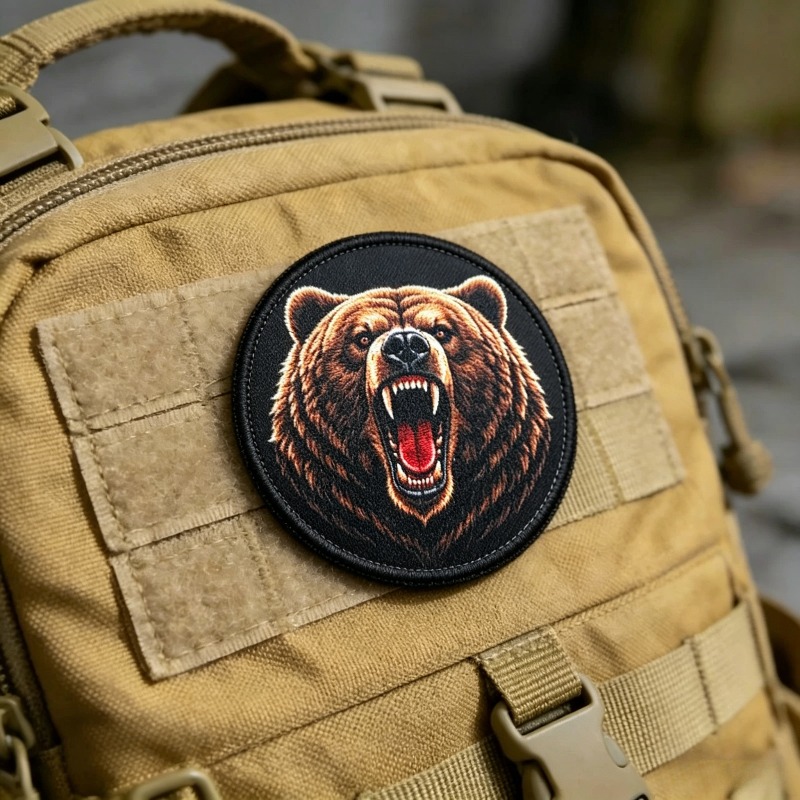 포효하는 회색곰 사기심 증진 배지 전술 패치 (배낭용  - Patch Morale Tactical Military Hook Loop 리뷰 및 가격
