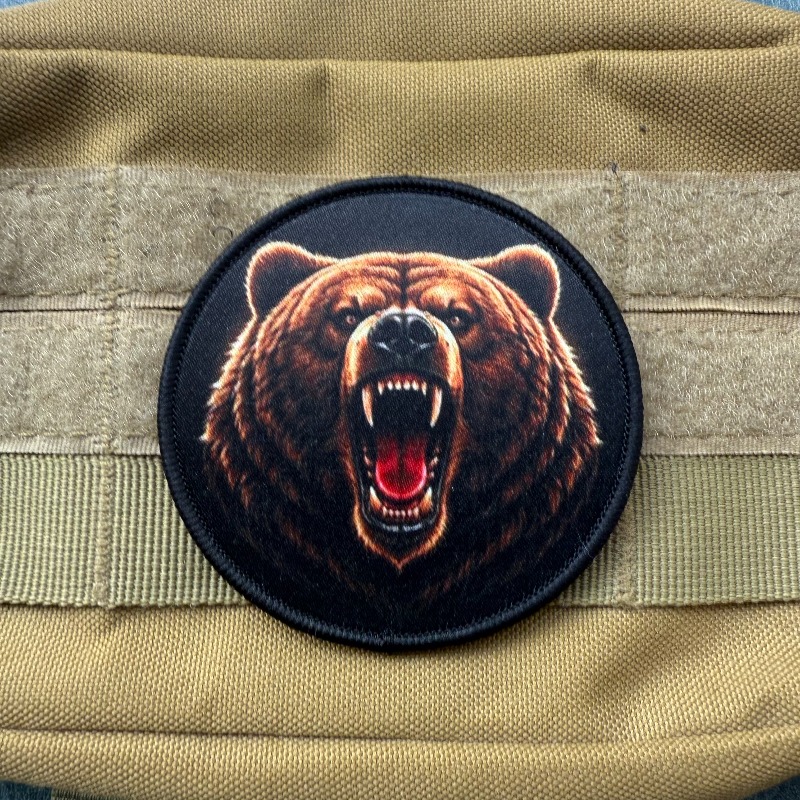 포효하는 회색곰 사기심 증진 배지 전술 패치 (배낭용  - Patch Morale Tactical Military Hook Loop 리뷰 및 가격