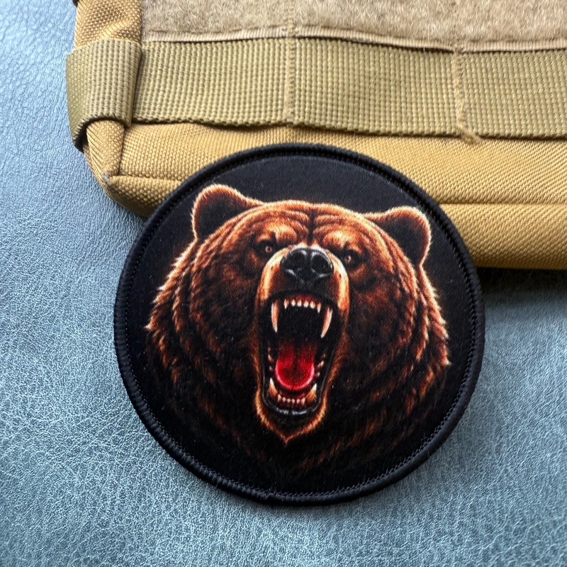 포효하는 회색곰 사기심 증진 배지 전술 패치 (배낭용  - Patch Morale Tactical Military Hook Loop 리뷰 및 가격