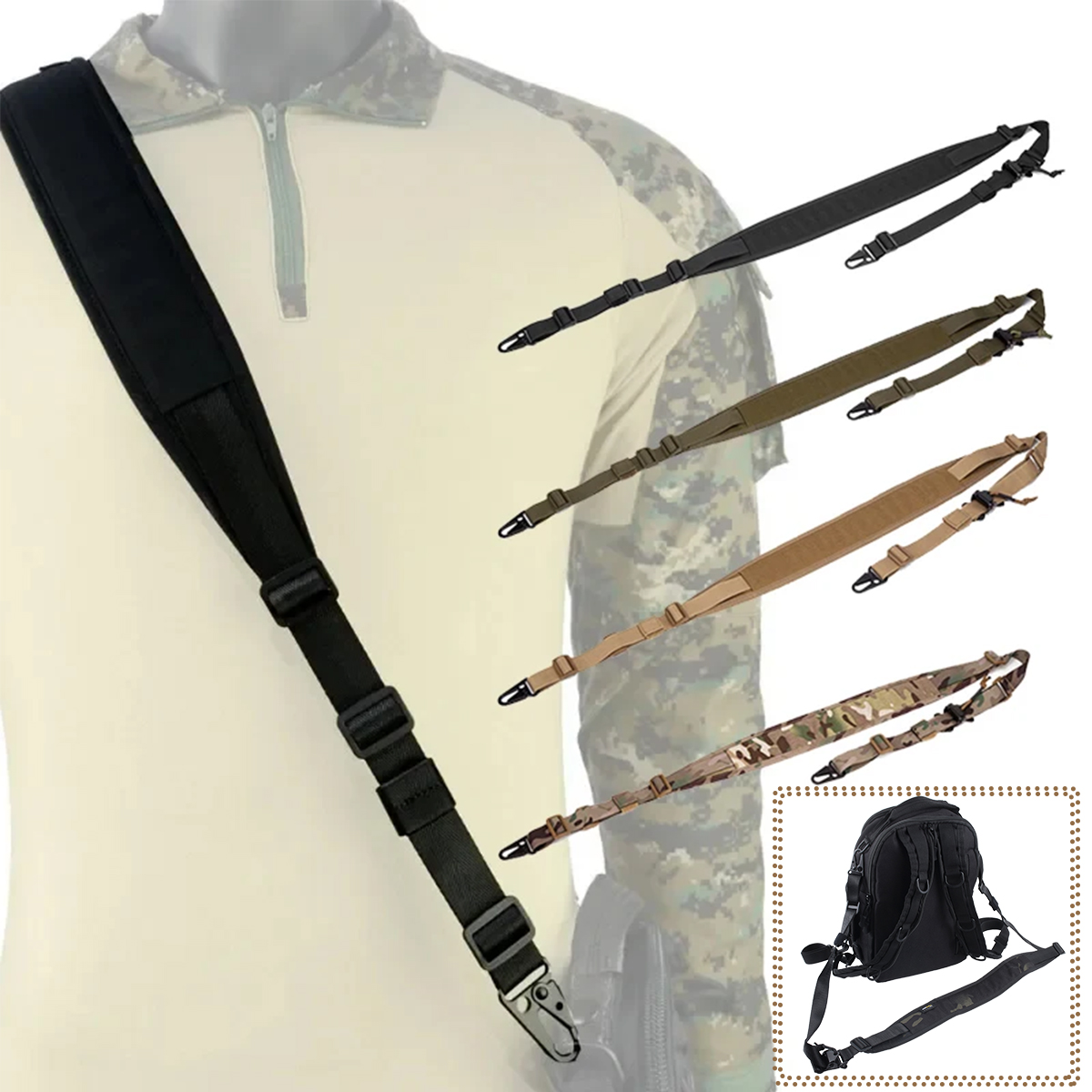 전술용 패딩 라이플 슬링 스위블 스트랩 빠른 조절 가능 - Tactical Sling 2 Point Quick Adjust Rifle 리뷰 및 가격